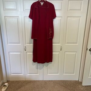 Dana Kay Burgundy Midi Dress with Jacket